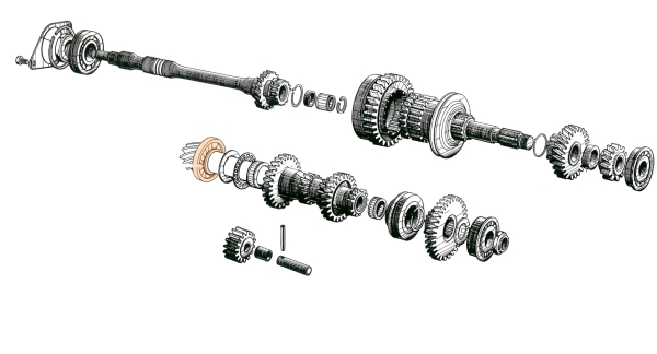 Lager von Getriebewelle, 2CV